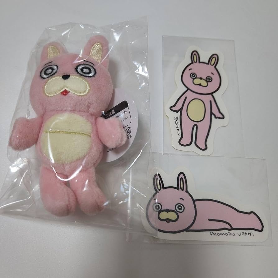 Amazon.co.jp: 桃色ウサヒ ぬいぐるみマスコットとステッカー2種類の Amazon.co.jp: 桃色ウサヒ ぬいぐるみマスコットとステッカー2種類の